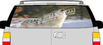 CLR179 Howling Wolf Vision Rear Window Mural Decal