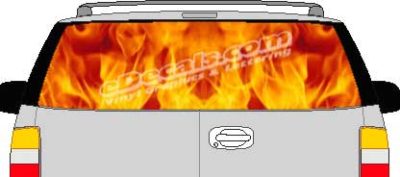 CLR181 Backdraft Fire Vision Rear Window Mural Decal