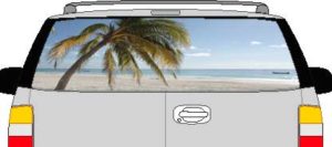 CLR184 Paradise BeachVision Rear Window Mural Decal