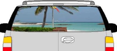 CLR185 Bahamas View Vision Rear Window Mural Decal