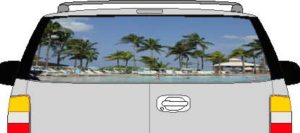 CLR187 Paradise Found Vision Rear Window Mural Decal