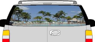 CLR187 Paradise Found Vision Rear Window Mural Decal