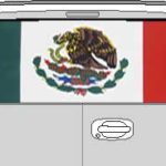 CLR190 Mexico Mexican Flag Vision Rear Window Mural Decal