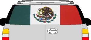 CLR190 Mexico Mexican Flag Vision Rear Window Mural Decal