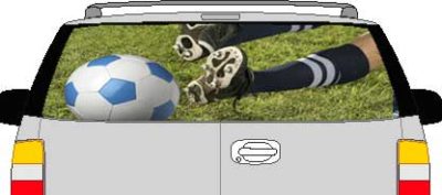 CLR200 Soccer Kick Vision Rear Window Mural Decal