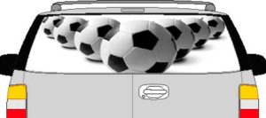CLR201 Soccer Balls Vision Rear Window Mural Decal