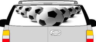 CLR201 Soccer Balls Vision Rear Window Mural Decal
