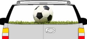 CLR202 Soccer Ball Grass Vision Rear Window Mural Decal