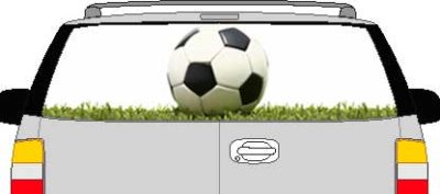 CLR202 Soccer Ball Grass Vision Rear Window Mural Decal