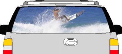 CLR203 Surf Surfing Waves Vision Rear Window Mural Decal