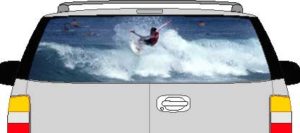 CLR204 Surf Surfing Waves II Vision Rear Window Mural Decal