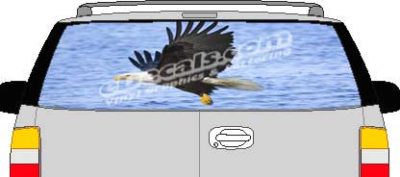CLR205 Eagle in Flight Vision Rear Window Mural Decal