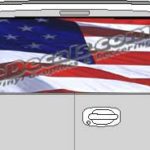 CLR207 American Flag Waving Vision Rear Window Mural Decal