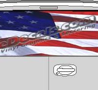 CLR207 American Flag Waving Vision Rear Window Mural Decal