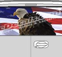 CLR208 Eagle American Flag IV Vision Rear Window Mural Decal
