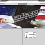 CLR209 Eagle American Flag V Vision Rear Window Mural Decal