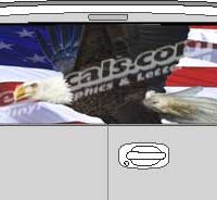 CLR209 Eagle American Flag V Vision Rear Window Mural Decal
