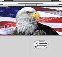 CLR210 Eagle American Flag VI Vision Rear Window Mural Decal