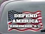 CNF161 Defend America Remember 9/11 Patriotic American Flag Decal