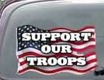 CNF164 Support Our Troops Patriotic American Flag Decal