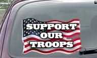 CNF164 Support Our Troops Patriotic American Flag Decal