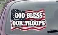  CNF165 God Bless Our Troops Patriotic American Flag Decal