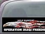 CNF168 Help Support Operation Iraqi Freedom Patriotic American Flag Decal