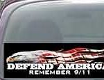 CNF170 Defend America Remember 9/11 Patriotic American Flag Decal