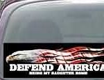 CNF172 Defend America Bring My Daughter Home Patriotic American Flag Decal