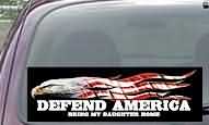 CNF172 Defend America Bring My Daughter Home Patriotic American Flag Decal