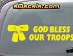 CNF177 God Bless Our Troops Patriotic Decal