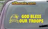  CNF182 God Bless Our Troops Patriotic Decal