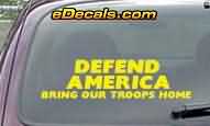  CNF184 Defend America Bring Our Troops Home Patriotic Decal