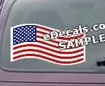 CNF202 American Flag Waving Decal