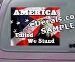 CNF215 American Flag Eagle United We Stand Decal