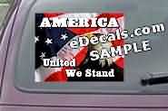  CNF215 American Flag Eagle United We Stand Decal