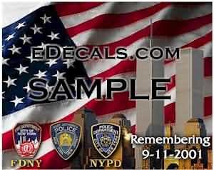 CNF216 WTC Memorial FDNY NYPD Decal
