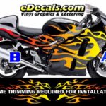 COL804 Color Fade Flame Decal Kit Suzuki Yamaha Kawasaki Metric Bike