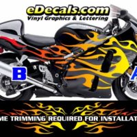  COL804 Color Fade Flame Decal Kit Suzuki Yamaha Kawasaki Metric Bike