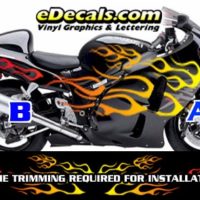  COL805 Color Fade Flame Decal Kit Suzuki Yamaha Kawasaki Metric Bike