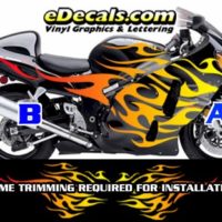 COL806 Color Fade Flame Decal Kit Suzuki Yamaha Kawasaki Metric Bike