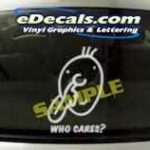 CRT148 Who Cares Cartoon Decal