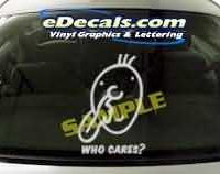  CRT148 Who Cares Cartoon Decal