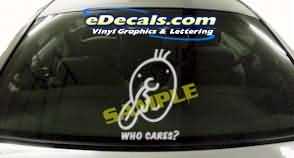 CRT148 Who Cares Cartoon Decal