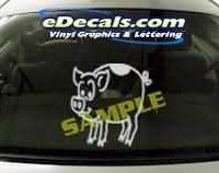  CRT149 Pig Cartoon Decal