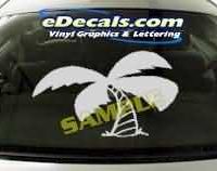  CRT170 Palm Tree Cartoon Decal