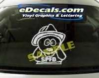  CRT184 Southpark Fire Dept Cartoon Decal