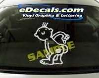  CRT187 Kiss Butt Cartoon Decal