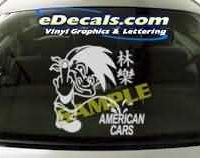  CRT201 F You American Cars Cartoon Decal