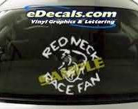  CRT213 Redneck Racefan Cartoon Decal